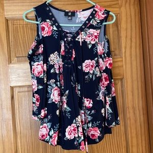 IZ Byer Cold Shoulder Blouse